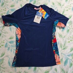 NWT Kanu Surf Women's Marina Rashguard Swim Shirt Top Featuri Size S